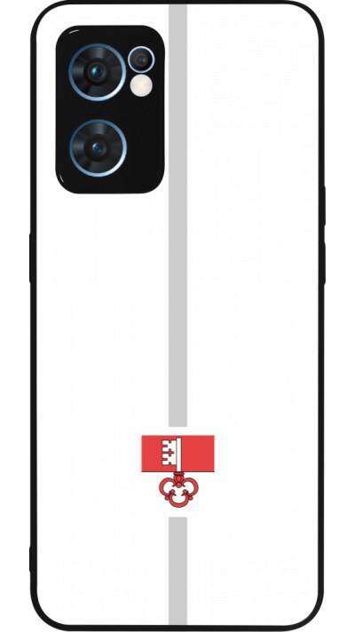 OPPO Reno7 5G Case Hülle - Silikon schwarz Kanton OW weiss