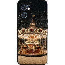 OPPO Reno7 5G Case Hülle - Silikon schwarz Christmas 25 Carousel