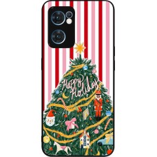 OPPO Reno7 5G Case Hülle - Silikon schwarz Christmas 25 Happy Holiday