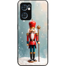 OPPO Reno7 5G Case Hülle - Silikon schwarz Christmas 25 Nutcracker Snow