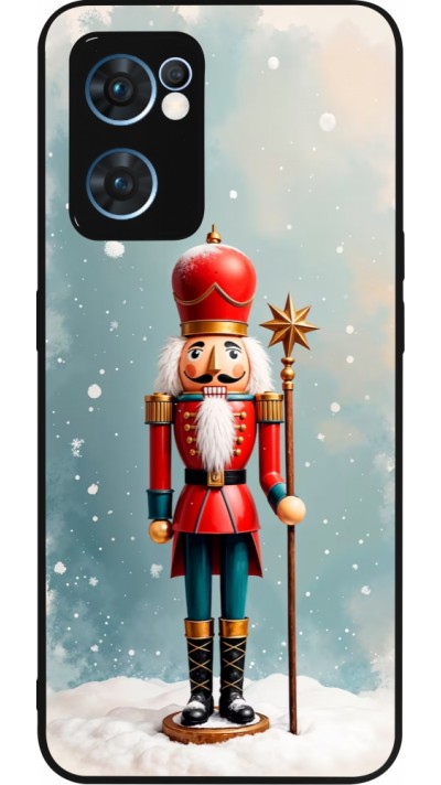 Coque OPPO Reno7 5G - Silicone rigide noir Christmas 25 Nutcracker Snow