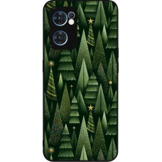 OPPO Reno7 5G Case Hülle - Silikon schwarz Christmas 25 Pattern Xmas Tree