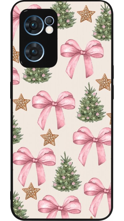 Coque OPPO Reno7 5G - Silicone rigide noir Christmas 25 Vintage Ribbons
