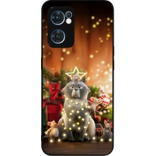 OPPO Reno7 5G Case Hülle - Silikon schwarz Christmas 25 Xmas Cat