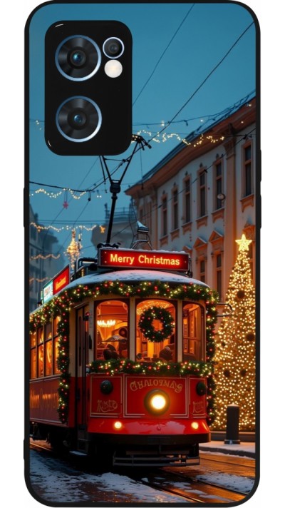 Coque OPPO Reno7 5G - Silicone rigide noir Christmas 25 Xmas Train