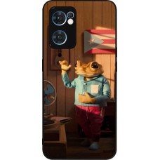 OPPO Reno7 5G Case Hülle - Silikon schwarz Dancing frog DTMF