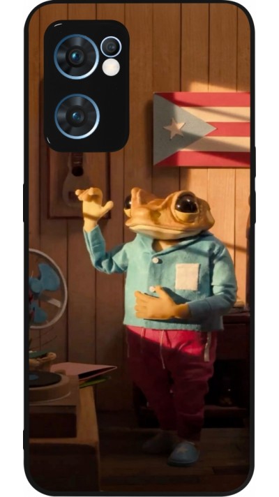 OPPO Reno7 5G Case Hülle - Silikon schwarz Dancing frog DTMF