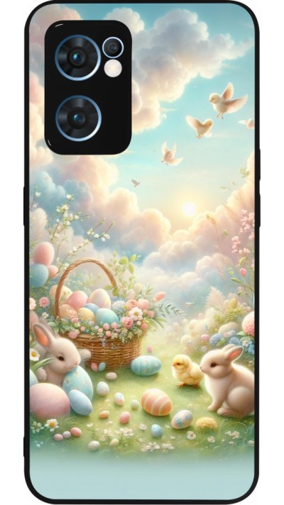 OPPO Reno7 5G Case Hülle - Silikon schwarz Ostern 2025 Pastell Ostern