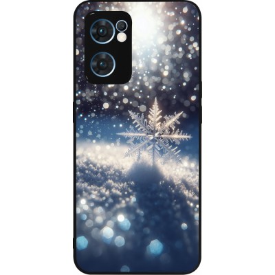 OPPO Reno7 5G Case Hülle - Silikon schwarz Schneeflocke Solar Glanz