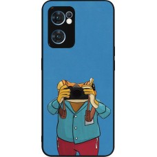 OPPO Reno7 5G Case Hülle - Silikon schwarz Frog with camera DTMF