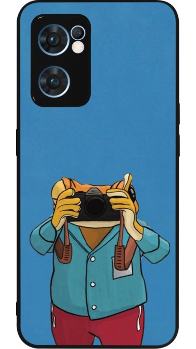 OPPO Reno7 5G Case Hülle - Silikon schwarz Frog with camera DTMF