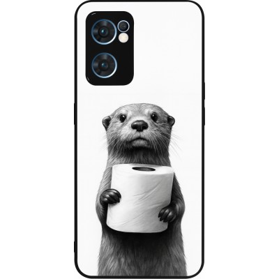 OPPO Reno7 5G Case Hülle - Silikon schwarz Otter Toilettenpapier