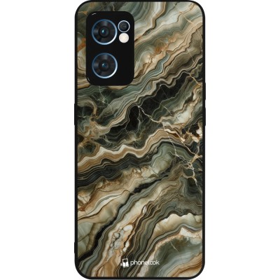 OPPO Reno7 5G Case Hülle - Silikon schwarz Oliv Marmor