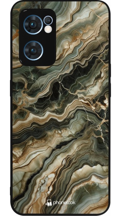 OPPO Reno7 5G Case Hülle - Silikon schwarz Oliv Marmor