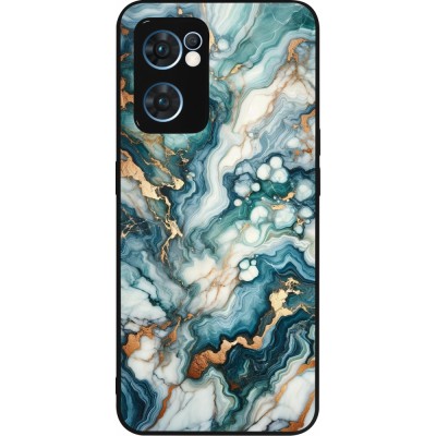 OPPO Reno7 5G Case Hülle - Silikon schwarz Grüner Blauer Goldener Marmor