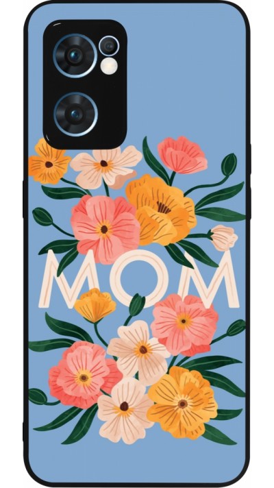 OPPO Reno7 5G Case Hülle - Silikon schwarz Mom 2026 Flowers