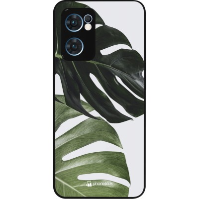 OPPO Reno7 5G Case Hülle - Silikon schwarz Monstera Plant