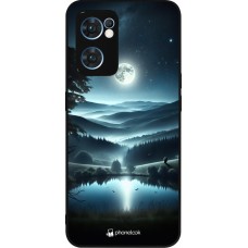 OPPO Reno7 5G Case Hülle - Silikon schwarz Ansicht des Nachthimmels