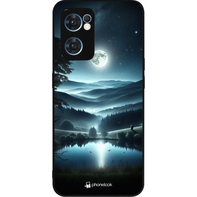 OPPO Reno7 5G Case Hülle - Silikon schwarz Ansicht des Nachthimmels