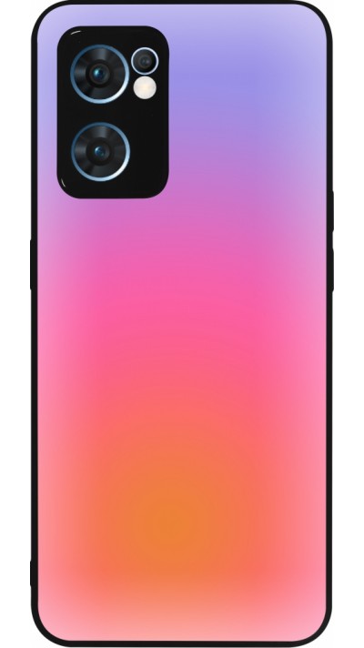 OPPO Reno7 5G Case Hülle - Silikon schwarz Orange Pink Blue Gradient