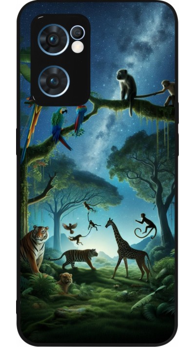 OPPO Reno7 5G Case Hülle - Silikon schwarz Paradies der exotischen Tiere