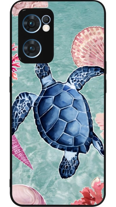 OPPO Reno7 5G Case Hülle - Silikon schwarz Preppy Turtle