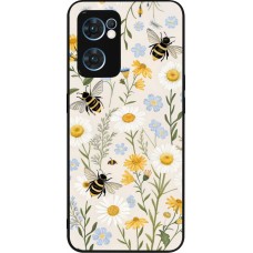OPPO Reno7 5G Case Hülle - Silikon schwarz Pattern bees Spring 2026