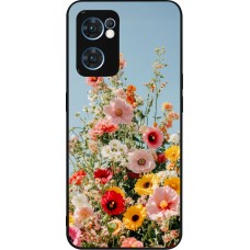 OPPO Reno7 5G Case Hülle - Silikon schwarz Spring flowers Spring 2026