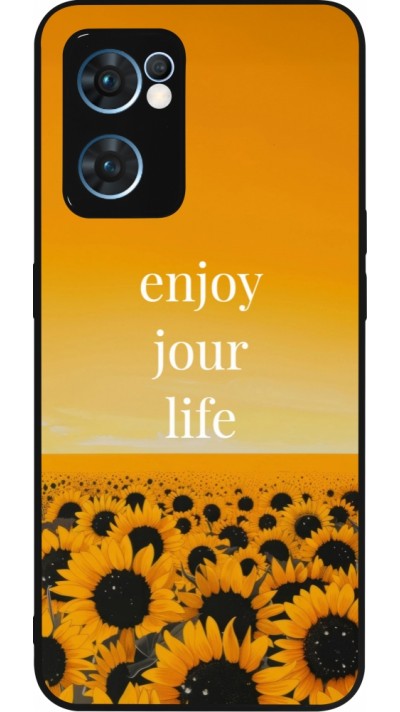 OPPO Reno7 5G Case Hülle - Silikon schwarz Summer 2025 Enjoy your life