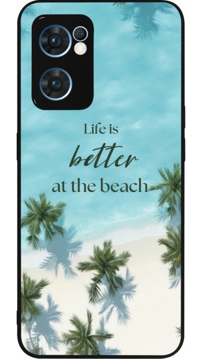 OPPO Reno7 5G Case Hülle - Silikon schwarz Summer 2025 Life is better at the beach