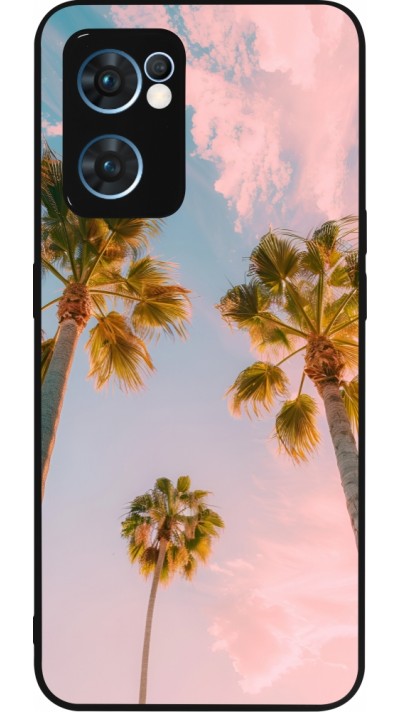 OPPO Reno7 5G Case Hülle - Silikon schwarz Summer 2025 Palmiers