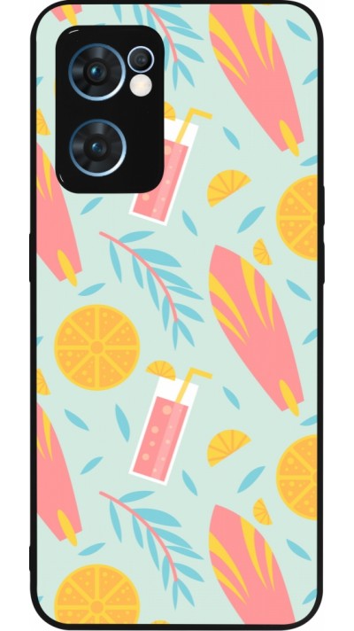 OPPO Reno7 5G Case Hülle - Silikon schwarz Summer 2025 Pattern citron