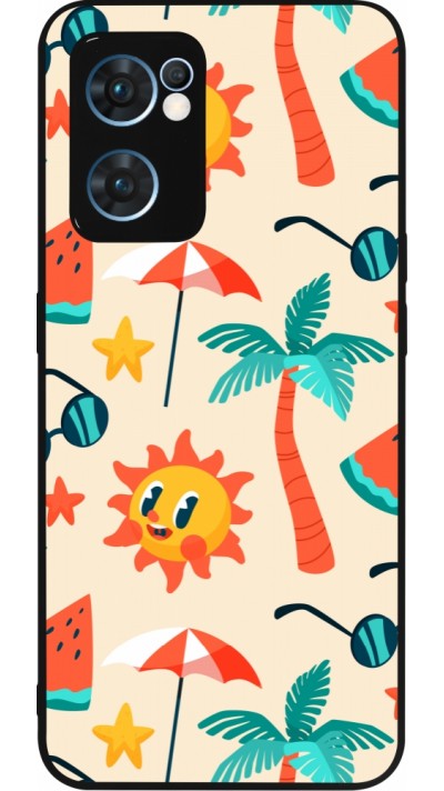 OPPO Reno7 5G Case Hülle - Silikon schwarz Summer 2025 Pattern soleil