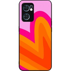 OPPO Reno7 5G Case Hülle - Silikon schwarz Valentine 2024 heart gradient