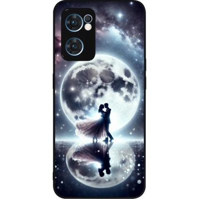 OPPO Reno7 5G Case Hülle - Silikon schwarz Valentin 2024 Liebe unter dem Mond