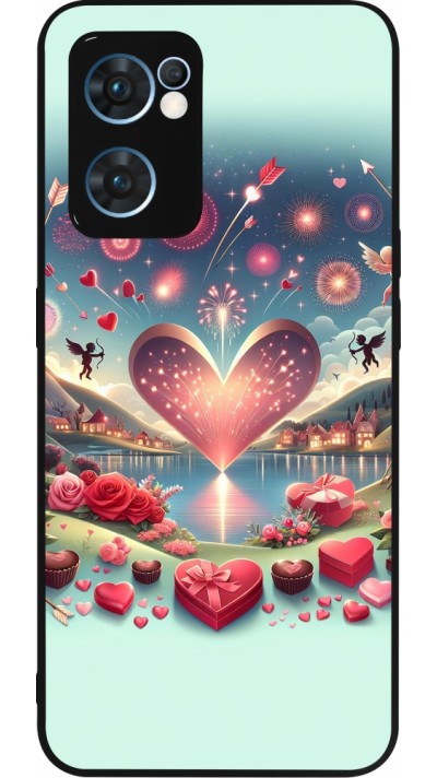 OPPO Reno7 5G Case Hülle - Silikon schwarz Valentin 2025 Schick