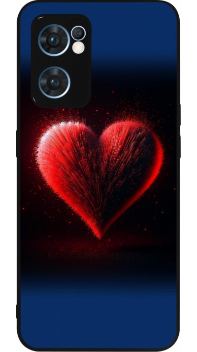 OPPO Reno7 5G Case Hülle - Silikon schwarz Valentin 2025 rotes Herz