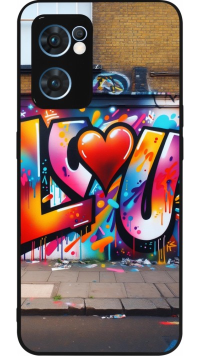 OPPO Reno7 5G Case Hülle - Silikon schwarz Valentin 2025 Liebe U Tag