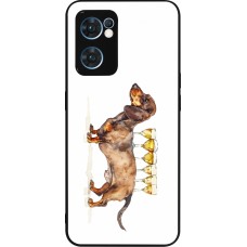 OPPO Reno7 5G Case Hülle - Silikon schwarz Wine Teckel