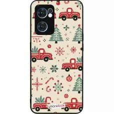 OPPO Reno7 5G Case Hülle - Silikon schwarz Weihnachten 2024 Lkw Tanne