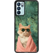 OPPO Reno6 5G Case Hülle - Cat Summer Palms
