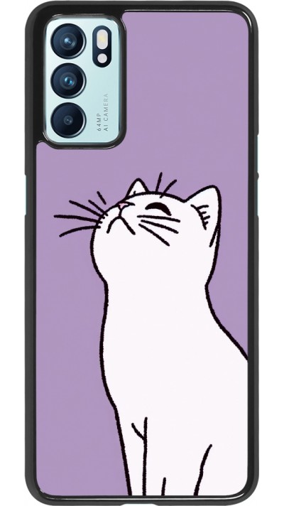 OPPO Reno6 5G Case Hülle - Chat auf lila Hintergrund