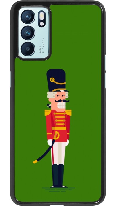 OPPO Reno6 5G Case Hülle - Christmas 25 Nutcracker Green