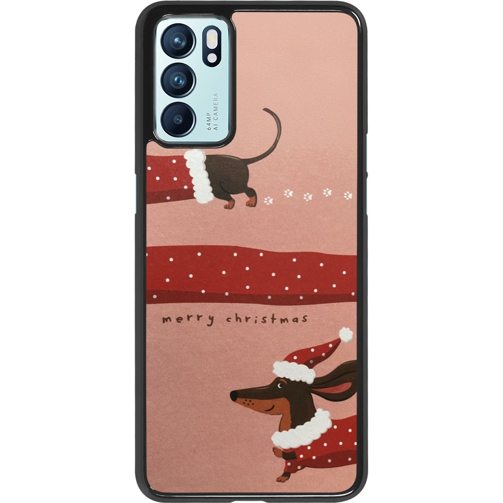 OPPO Reno6 5G Case Hülle - Christmas 25 Teckel Merry Xmas