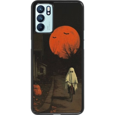 OPPO Reno6 5G Case Hülle - Halloween 2025 Ghost on a bicycle