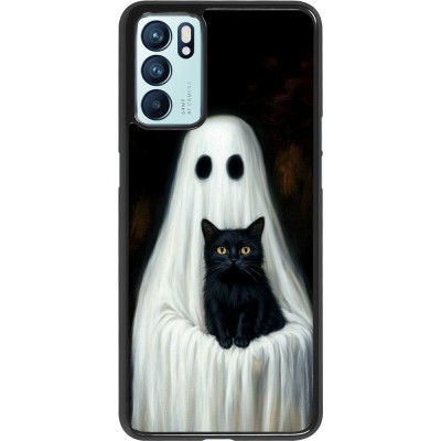 OPPO Reno6 5G Case Hülle - Halloween 2025 Ghost with black cat