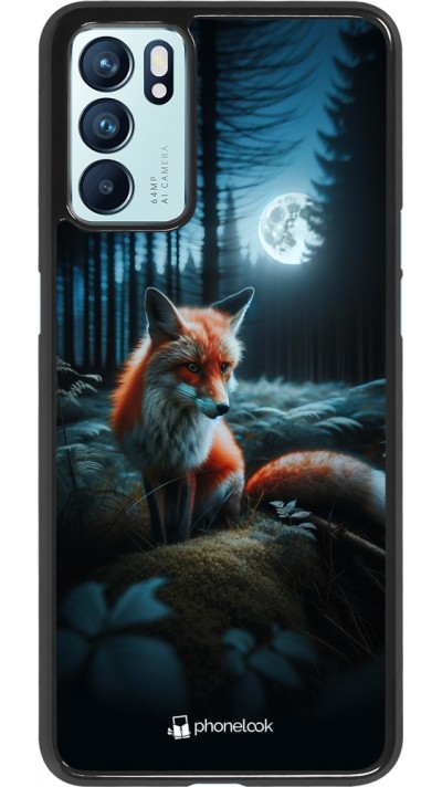 Coque OPPO Reno6 5G - Renard lune forêt