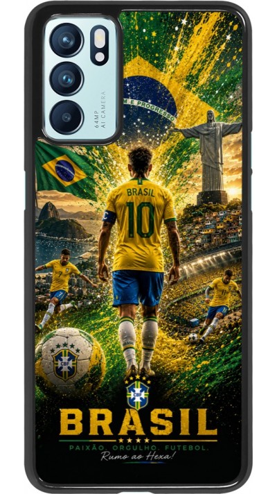 OPPO Reno6 5G Case Hülle - Fussball Brasilien splash 2026