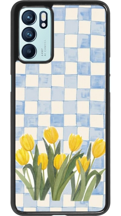 OPPO Reno6 5G Case Hülle - Blue vichy tulips 2026