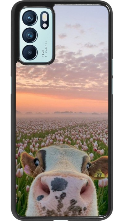 OPPO Reno6 5G Case Hülle - Cow with tulips 2026